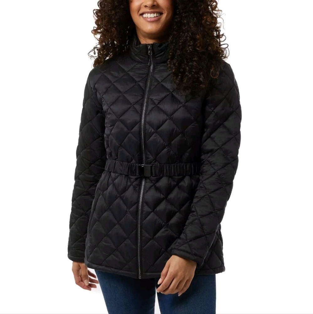 NWT 32 Degrees Ladie's BLACK Diamond Quilt Jacket Anorak Puufer Coat SMALL S
